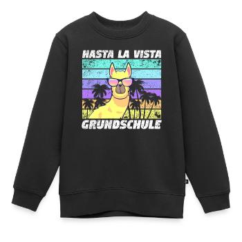 Einschulung 5.Klasse Lama Alpaka Grundschule - Kinder Premium Organic Sweatshirt - Schwarz - Vorne - AI Model Kid Female (0cm)