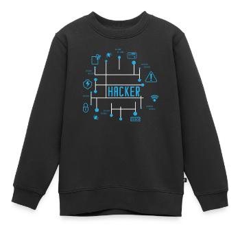 Hacker - Kinder Premium Organic Sweatshirt - Schwarz - Vorne - AI Model Kid Female (0cm)