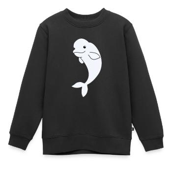 Béluga animaux mignons pour enfants bélugas - Sweat Premium enfant bio - noir - Devant - AI Model Kid Female (0cm)