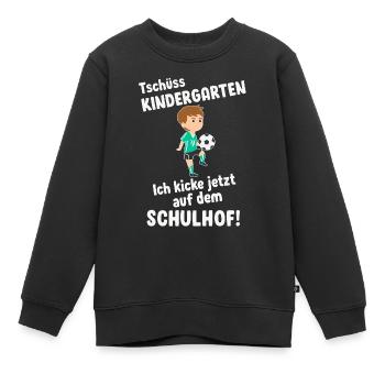 Schulkind Einschulung Schulanfang fußball - Kinder Premium Organic Sweatshirt - Schwarz - Vorne - AI Model Kid Female (0cm)