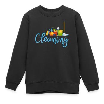 Drôle de femme de ménage nettoyeuse ménage ménage ménage ménage - Sweat Premium enfant bio - noir - Devant - AI Model Kid Female (0cm)