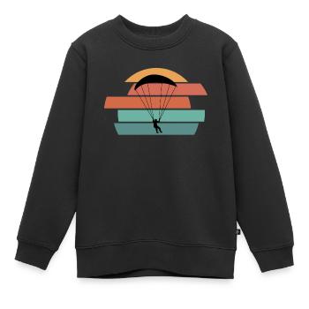 Paragleiten Gleitschirmfliegen Gleitsegeln Pilot - Kinder Premium Organic Sweatshirt - Schwarz - Vorne - AI Model Kid Female (0cm)