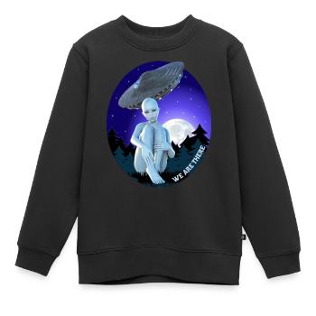 Alien, nous y sommes - Sweat Premium enfant bio - noir - Devant - AI Model Kid Female (0cm)