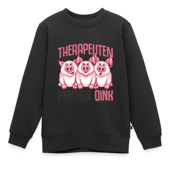 Schweine - Kinder Premium Organic Sweatshirt - Schwarz - Vorne - AI Model Kid Female (0cm)