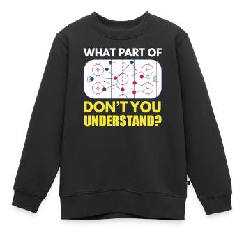 Eishockey Trainer Trainingsboard Theorie - Kinder Premium Organic Sweatshirt - Schwarz - Vorne - AI Model Kid Female (0cm)