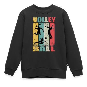 Retro Volleyball Beach Volleyball Volleyballer - Kinder Premium Organic Sweatshirt - Schwarz - Vorne - AI Model Kid Female (0cm)