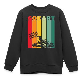GoKart Vintage Style - Sweat Premium enfant bio - noir - Devant - AI Model Kid Female (0cm)
