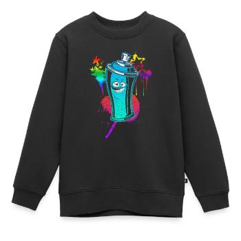 Graffiti - Sweat Premium enfant bio - noir - Devant - AI Model Kid Female (0cm)