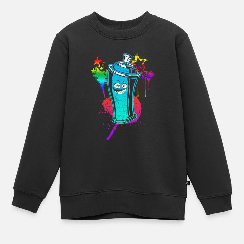 Graffiti - Sweat Premium enfant bio - noir