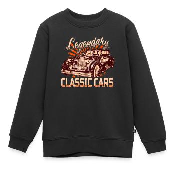 Voitures classiques légendaires - Sweat Premium enfant bio - noir - Devant - AI Model Kid Female (0cm)