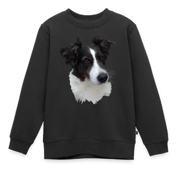 Lumpi,black/white with brown eyes - Kids Premium Organic Sweatshirt - black - Front - AI Model Kid Female (0cm)
