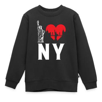 I Love NY New York - Sweat Premium enfant bio - noir - Devant - AI Model Kid Female (0cm)