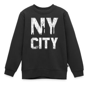 NY City New York - Sweat Premium enfant bio - noir - Devant - AI Model Kid Female (0cm)