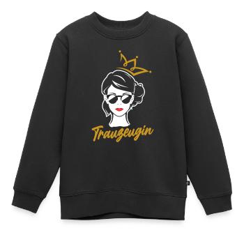 Ich Bin Trauzeugin Lustiges Trauzeugin Geschenk - Kinder Premium Organic Sweatshirt - Schwarz - Vorne - AI Model Kid Female (0cm)