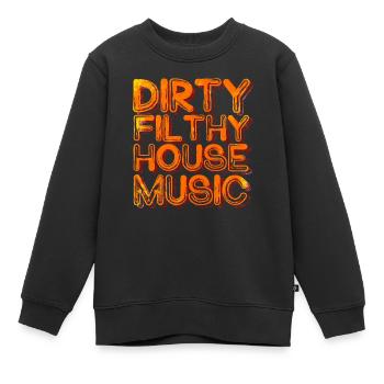 Musique House - Sweat Premium enfant bio - noir - Devant - AI Model Kid Female (0cm)