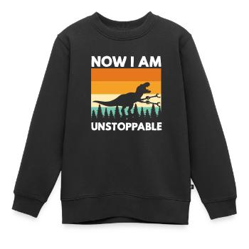 Dinosaurs Tyrannosaurus Rex T-Rex - Kinder Premium Organic Sweatshirt - Schwarz - Vorne - AI Model Kid Female (0cm)
