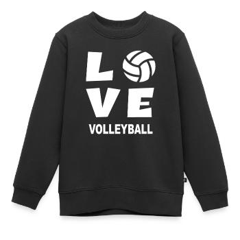 LOVE Volleyball - Volleyballer Beach Volleyball - Kinder Premium Organic Sweatshirt - Schwarz - Vorne - AI Model Kid Female (0cm)