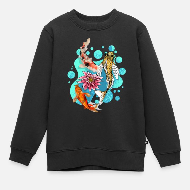 Koi Poissons - Sweat Premium enfant bio - noir