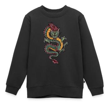 avec dragon chinois dragon chinois - Sweat Premium enfant bio - noir - Devant - AI Model Kid Female (0cm)