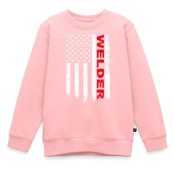 WIG Schweißer Amerika Flagge - Kinder Premium Organic Sweatshirt - Rosa - Vorne - AI Model Kid Female (0cm)