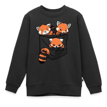 Roter Panda Tierliebhaber Kleiner Panda Roter Bär - Kinder Premium Organic Sweatshirt - Schwarz - Vorne - AI Model Kid Female (0cm)