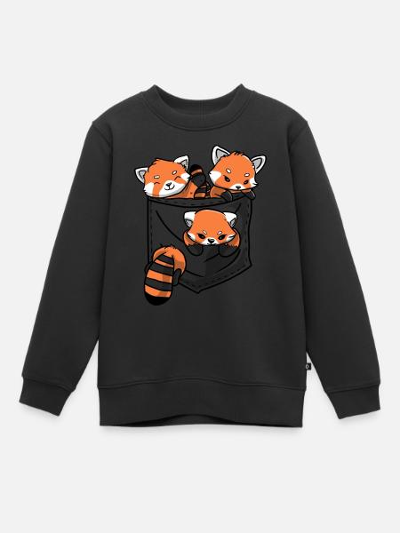 Roter Panda Tierliebhaber Kleiner Panda Roter Bär - Kinder Premium Organic Sweatshirt - Schwarz