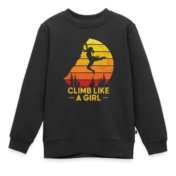 Felsklettern Boulder Klettern Bergsteigen - Kinder Premium Organic Sweatshirt - Schwarz - Vorne - AI Model Kid Female (0cm)