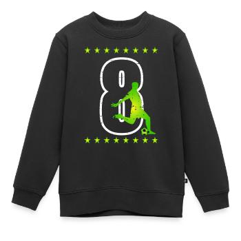 Fußball Trikotnummer 08 - Kinder Premium Organic Sweatshirt - Schwarz - Vorne - AI Model Kid Female (0cm)