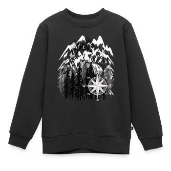 Pferd Mountains Wildnis Reiter Wildpferd Abenteuer - Kinder Premium Organic Sweatshirt - Schwarz - Vorne - AI Model Kid Female (0cm)