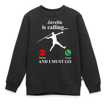 Lancer de lance athlète athlétisme - Sweat Premium enfant bio - noir - Devant - AI Model Kid Female (0cm)