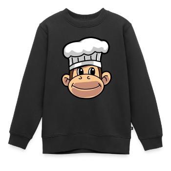 Cook Cooks Monkey Hobby Chef Culinary Art Kitchen - Kids Premium Organic Sweatshirt - black - Front - AI Model Kid Female (0cm)