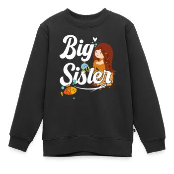 Grande sœur Big Sis - Sweat Premium enfant bio - noir - Devant - AI Model Kid Female (0cm)