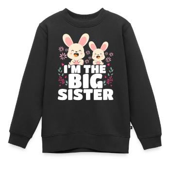 Je suis La Grande Sœur Big Sis - Sweat Premium enfant bio - noir - Devant - AI Model Kid Female (0cm)