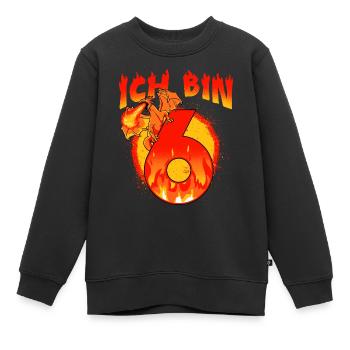 6. Geburtstag Junge 6 Jahre alt Drache - Kinder Premium Organic Sweatshirt - Schwarz - Vorne - AI Model Kid Female (0cm)