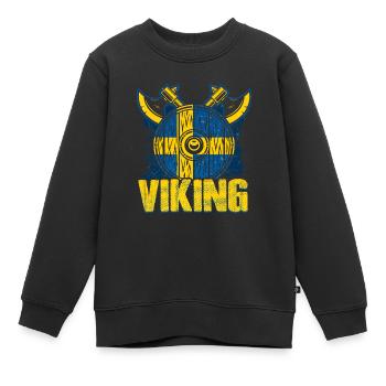 Schwedischer Wikinger - Kinder Premium Organic Sweatshirt - Schwarz - Vorne - AI Model Kid Female (0cm)