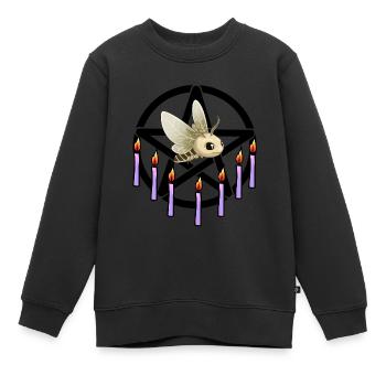 Halloween Motte Okkult Spirituell Pentagramm - Kinder Premium Organic Sweatshirt - Schwarz - Vorne - AI Model Kid Female (0cm)