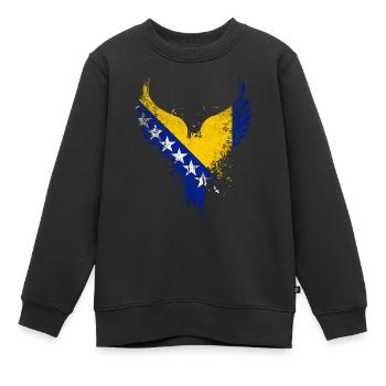 Drapeau de Bosnie - Sweat Premium enfant bio - noir - Devant - AI Model Kid Female (0cm)