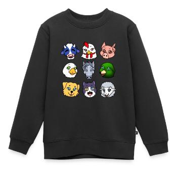 Animaux de la ferme - Sweat Premium enfant bio - noir - Devant - AI Model Kid Female (0cm)