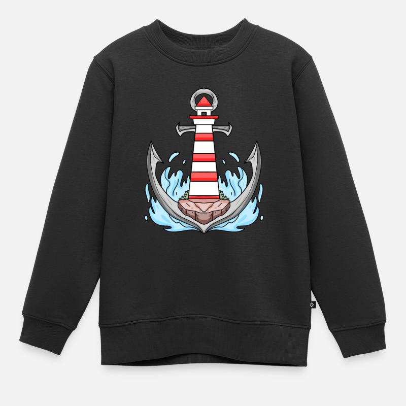 Phare d’Anchor - Sweat Premium enfant bio - noir
