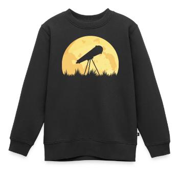 télescope - Sweat Premium enfant bio - noir - Devant - AI Model Kid Female (0cm)