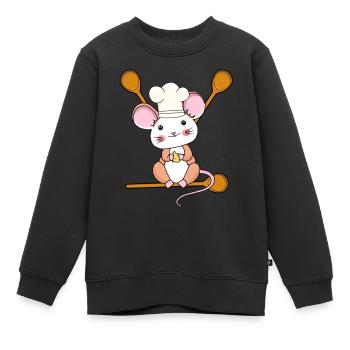 Culinary Art Mouse Cooking Spoon Kitchen Cook Cook Child - Kids Premium Organic Sweatshirt - black - Front - AI Model Kid Female (0cm)