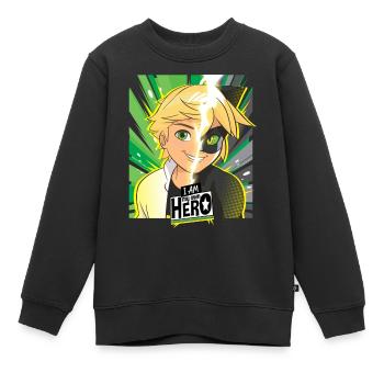 Miraculous I Am My Own Hero Adrien Cat Noir - Kinder Premium Organic Sweatshirt - Schwarz - Vorne - AI Model Kid Female (0cm)