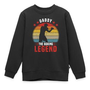 Daddy the Boxing Legend - Kampfsport Papa Boxen - Kinder Premium Organic Sweatshirt - Schwarz - Vorne - AI Model Kid Female (0cm)