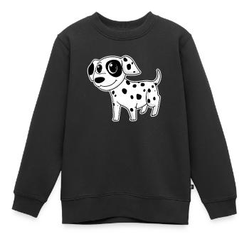 Chien de race dalmate - Sweat Premium enfant bio - noir - Devant - AI Model Kid Female (0cm)