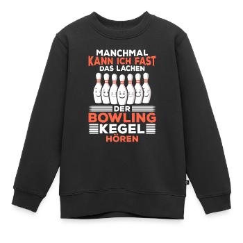 Bowling spielen - Lustiges Bowling Kegeln Kegler - Kinder Premium Organic Sweatshirt - Schwarz - Vorne - AI Model Kid Female (0cm)