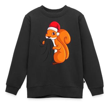 Eichhörnchen Weihnachten - Kinder Premium Organic Sweatshirt - Schwarz - Vorne - AI Model Kid Female (0cm)