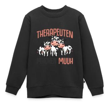 Kuh - Kinder Premium Organic Sweatshirt - Schwarz - Vorne - AI Model Kid Female (0cm)
