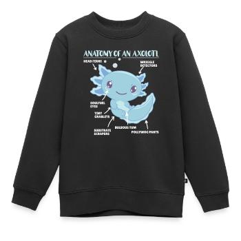 Axolotl Explication Anatomie d’un Axolotl - Sweat Premium enfant bio - noir - Devant - AI Model Kid Female (0cm)