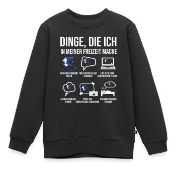 Griechenland Spruch Heimatland Urlaub Grieche - Kinder Premium Organic Sweatshirt - Schwarz - Vorne - AI Model Kid Female (0cm)