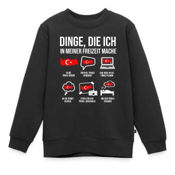 Türkei Shirt Heimatland Türkei für Türken - Kinder Premium Organic Sweatshirt - Schwarz - Vorne - AI Model Kid Female (0cm)